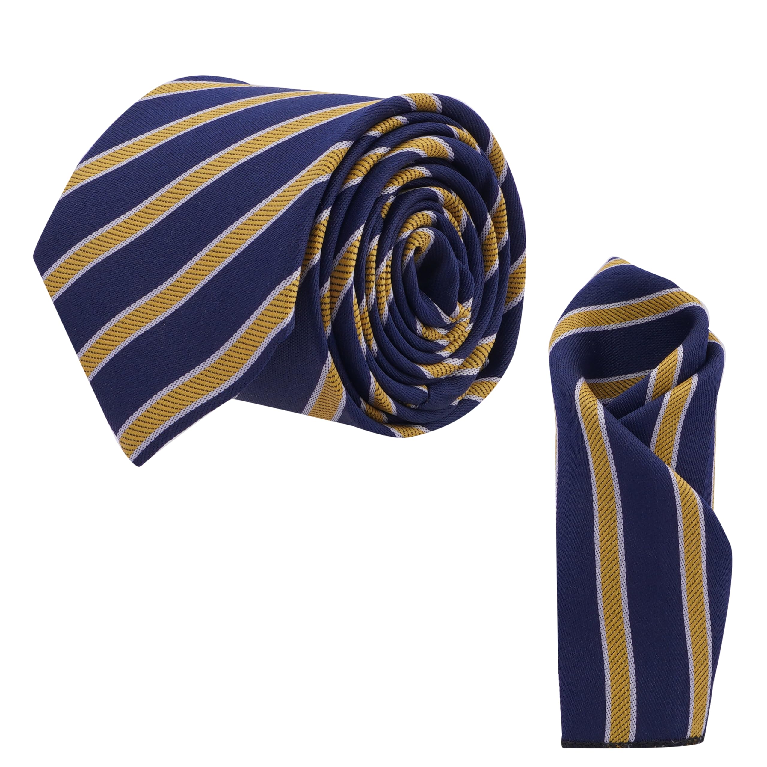 calixto Men’s Striped Tie Gift Set – Navy Blue & Gold Necktie with Matching Pocket Square – Classic Formal Wear for Business, Weddings & Special Occasions-picture-43