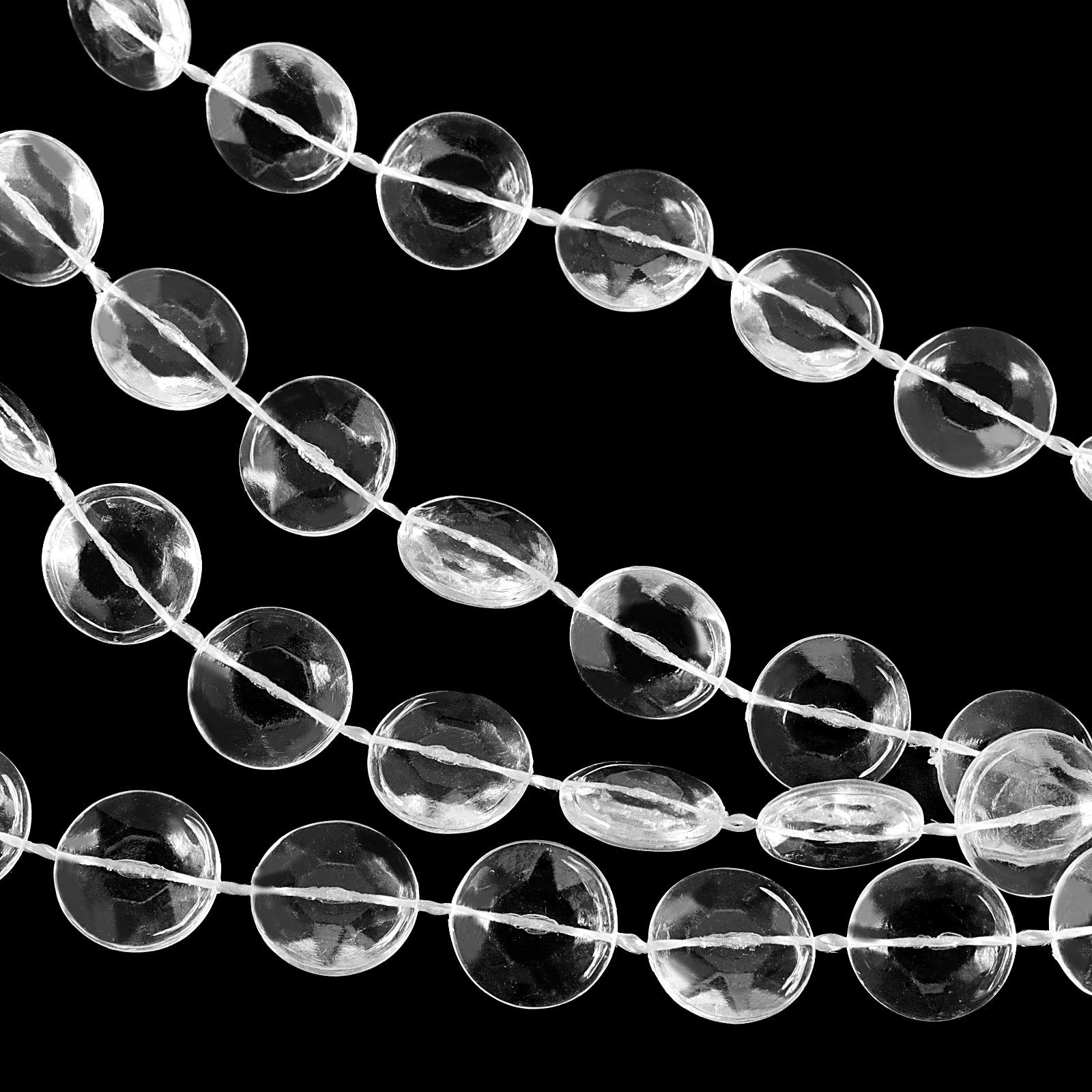 ZOENHOU 4 cuentas de cristal acrílico de 99 pies, cuentas de cristal transparente como cuentas de bricolaje guirnalda de diamantes envueltas por el rollo para cortina, boda, fiesta de cumpleaños