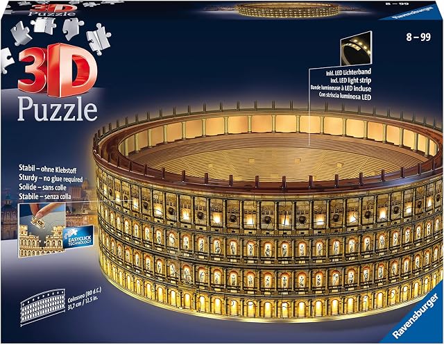 RAVENSBURGER 4005556111480 Illuminated Colosseum 216 Piece 3D Puzzle Children's