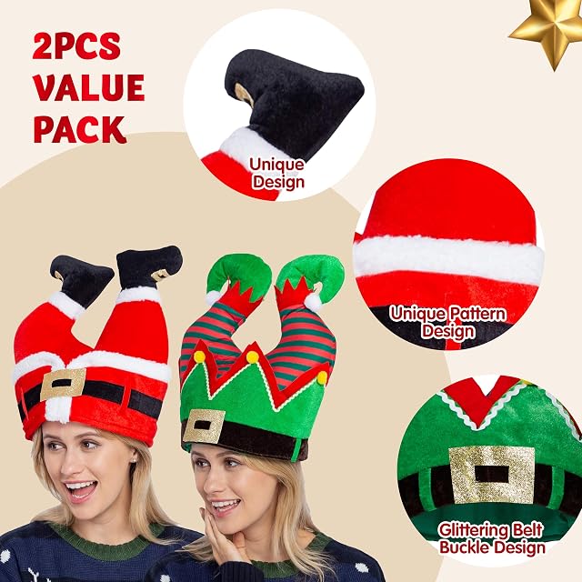 Foto 4 de 8 de JOYIN Christmas Santa and Elf Pants Sombreros para divertidos