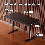 ErGear Escritorio Elevable Eléctrico, 140x70cm, Negro - 7
