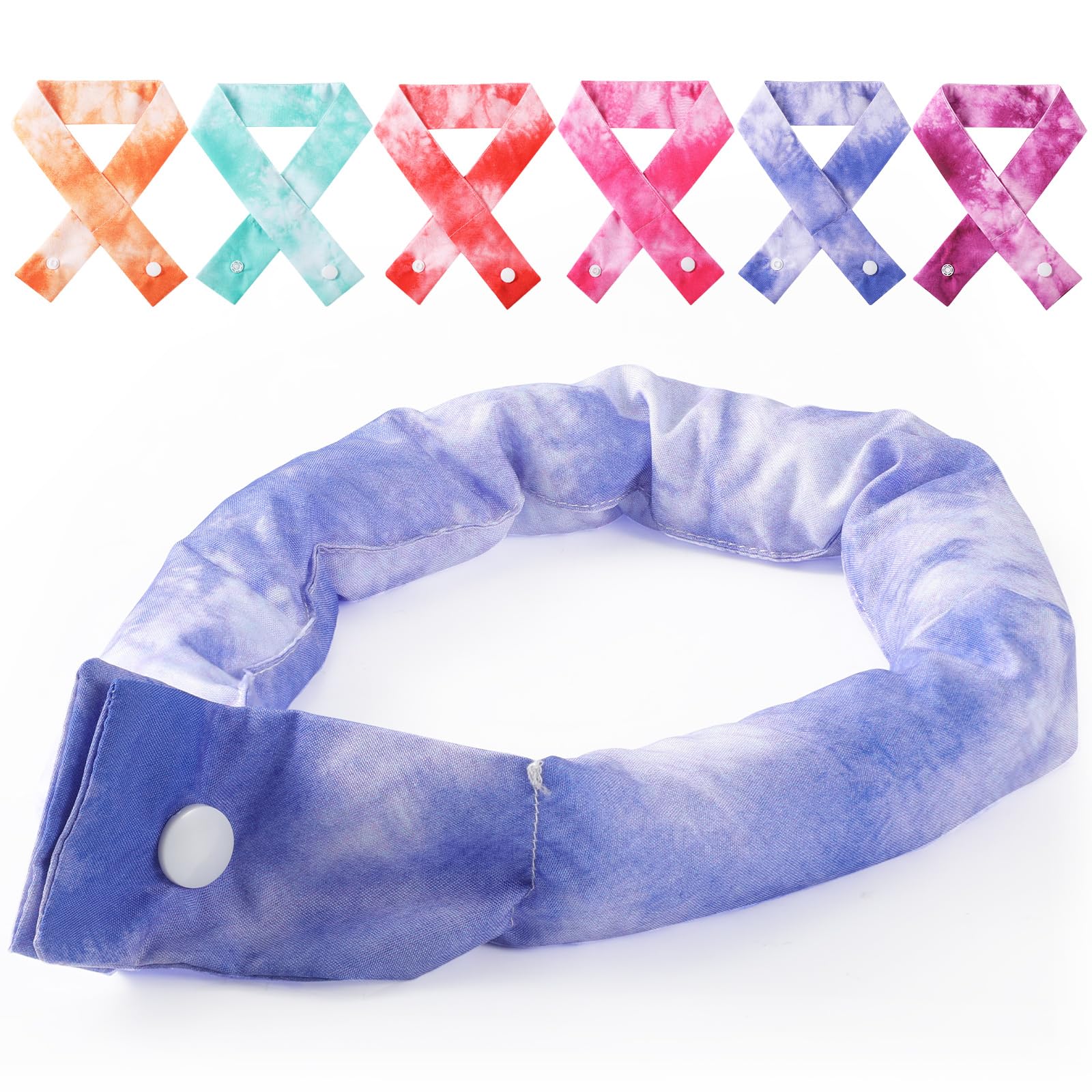 Hanaive 12 Pcs Tie Dye Cooling Neck Wraps with Button