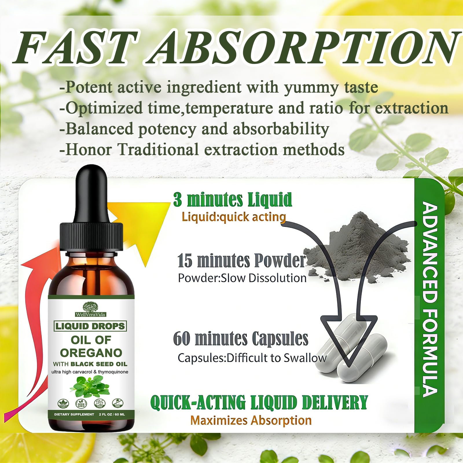 Oil of Oregano with Black Seed Oil - Organic Herbal Oregano Oil Supplement — Amazon image 7
