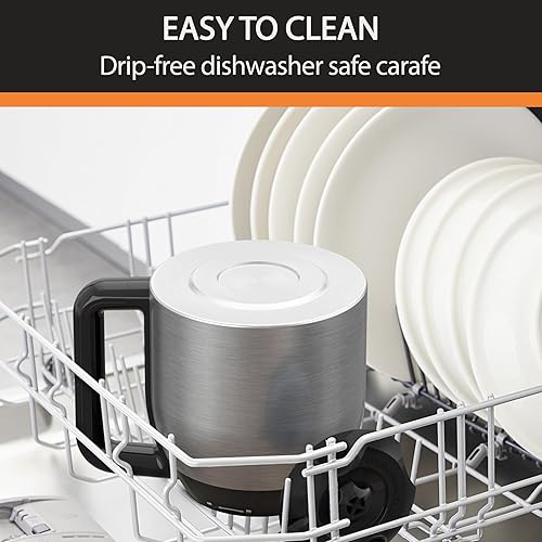 Miniatura 6 de Krups Simply Brew - Cafetera de goteo de acero inoxidable y térmica, 12 tazas programable, personalizable, pantalla digital, filtro de café aislado,