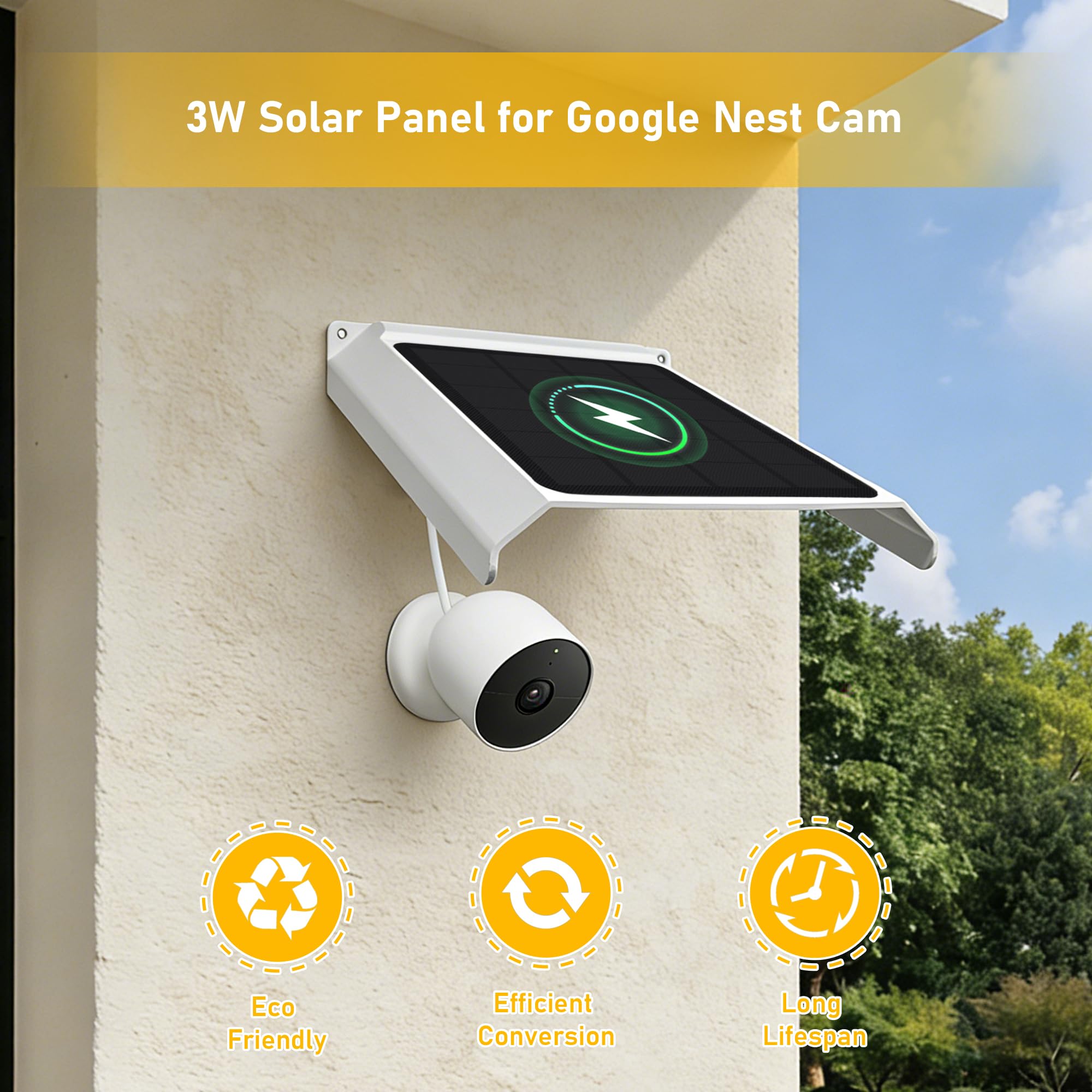 Amazon.co.jp: Google Nestカメラ屋外または屋内用ソーラーパネル