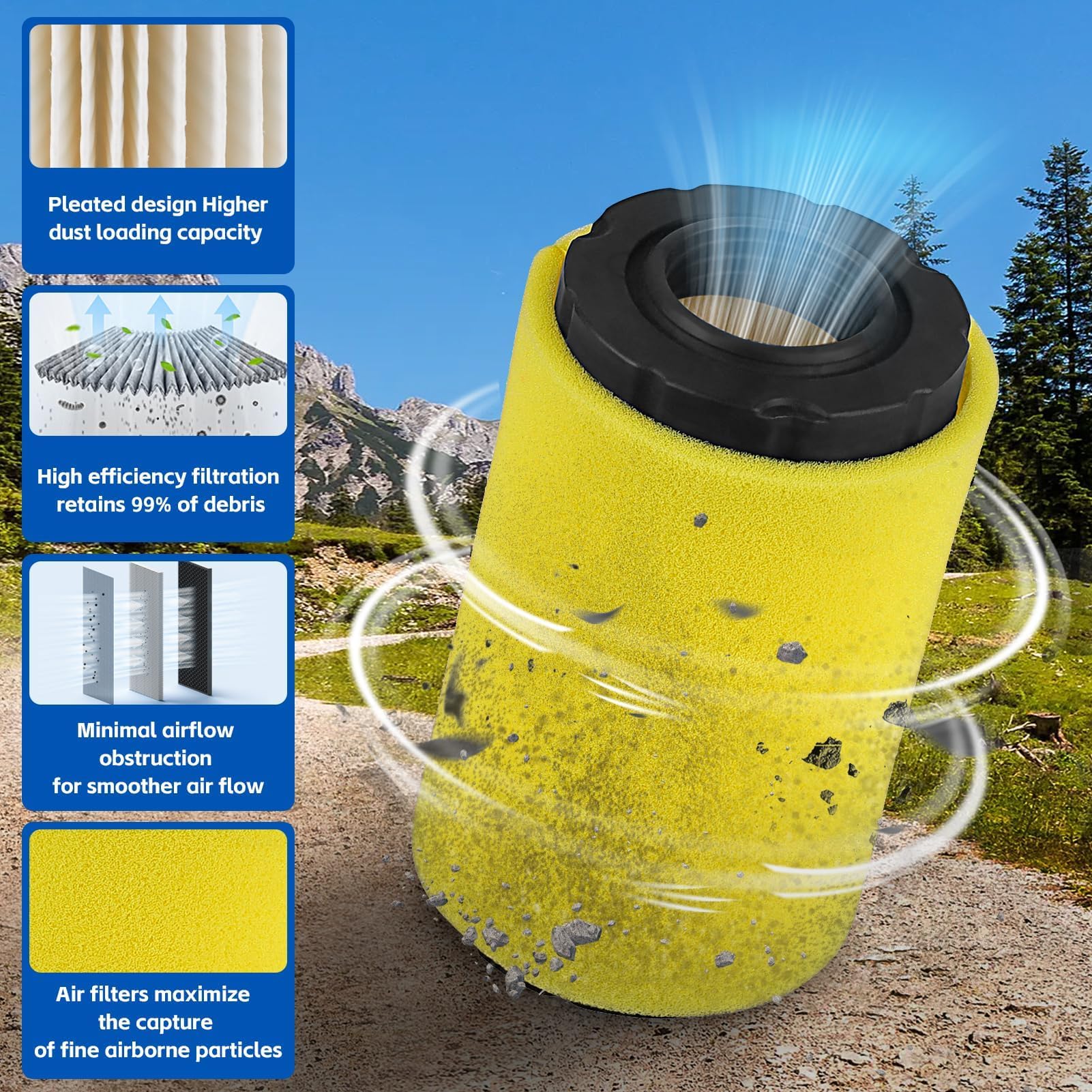 Filtro Aria Atunee Per John Deere - Compatibile Con 793569, 793685, GY21055, MIU11511 - Foto 2