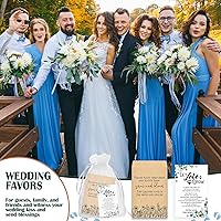 Vista 7 de Ctosree Juego de 100 recuerdos de boda para invitados a granel, incluye 100 paquetes de semillas autoadhesivos, sobres de semillas de papel Kraft