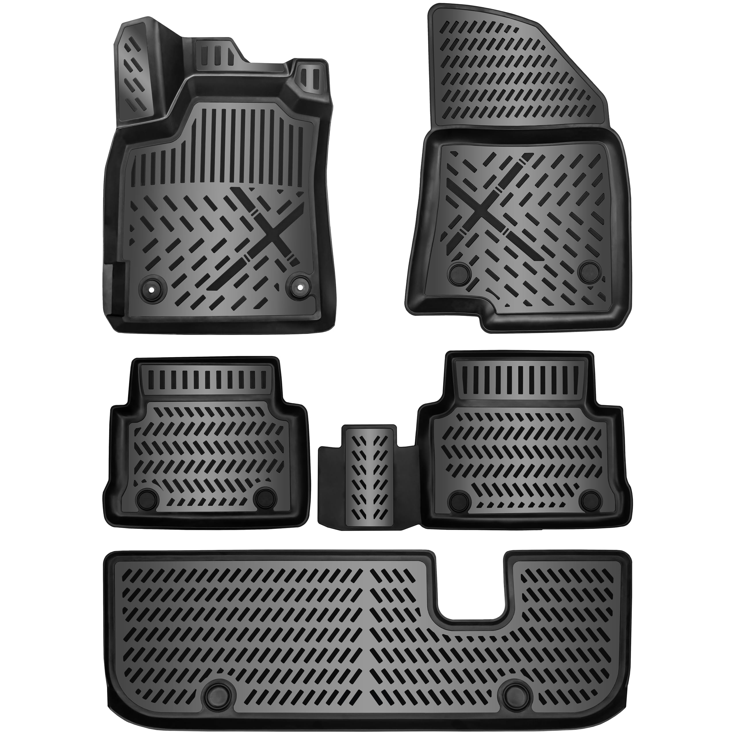 ELMASLINE 3D rubbermatten voor Skoda KODIAQ 1. gen (2016-2023) 7-zits (incl. derde rij) | Accessoires Vloermatten ELMASLINE 3D rubbermatten voor Skoda KODIAQ 1. gen (2016-2023) 7-zits (incl. derde rij) | Accessoires Vloermatten