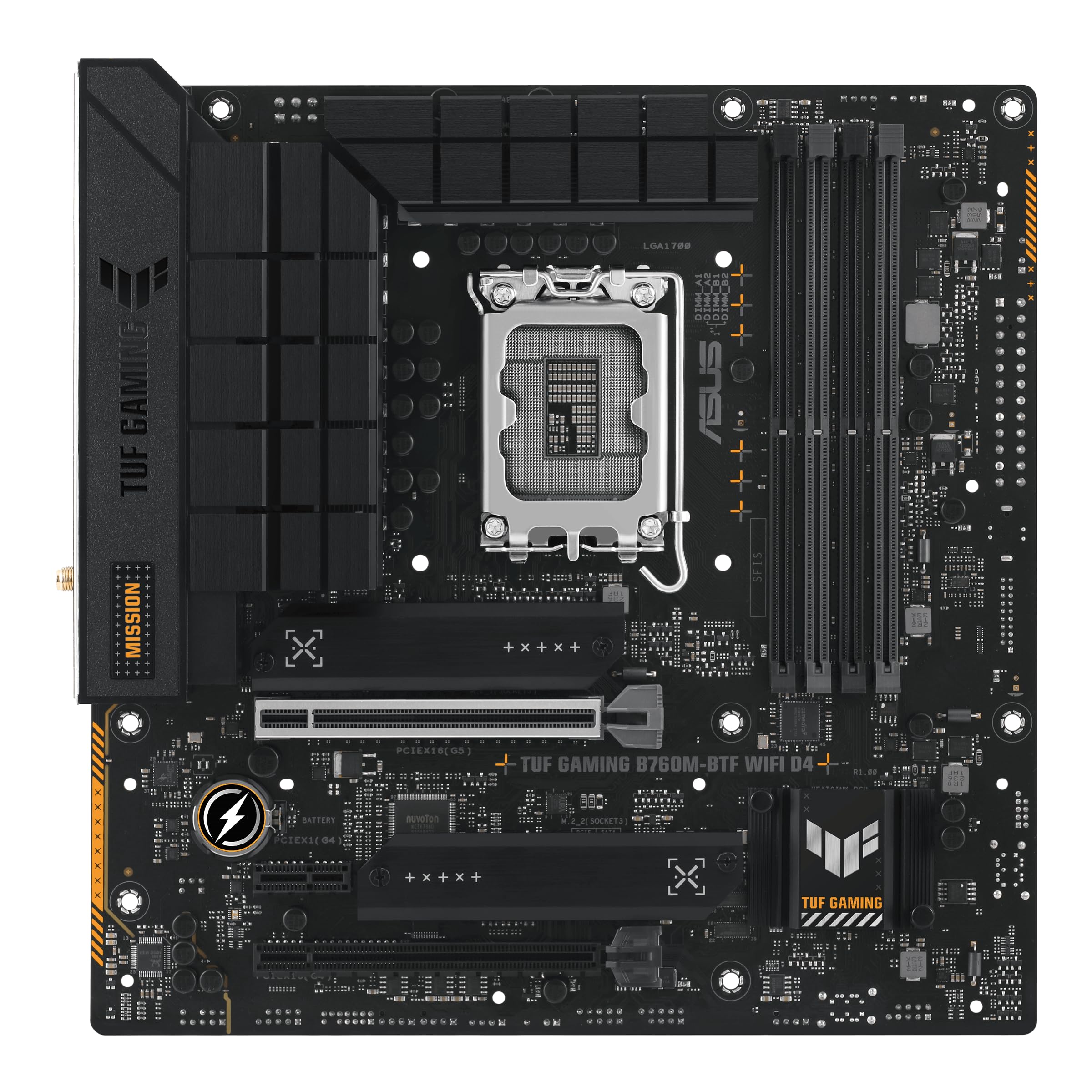Asus Tuf Gaming B760M-Btf Wifi D4 - Motherboard - Micro Atx - Lga1700-Sockel - B760 Chipsatz - Usb 3,2 Gen 1, Usb 3,2 Gen 2, UsB-C 3,2 Gen2, UsB-C 3,