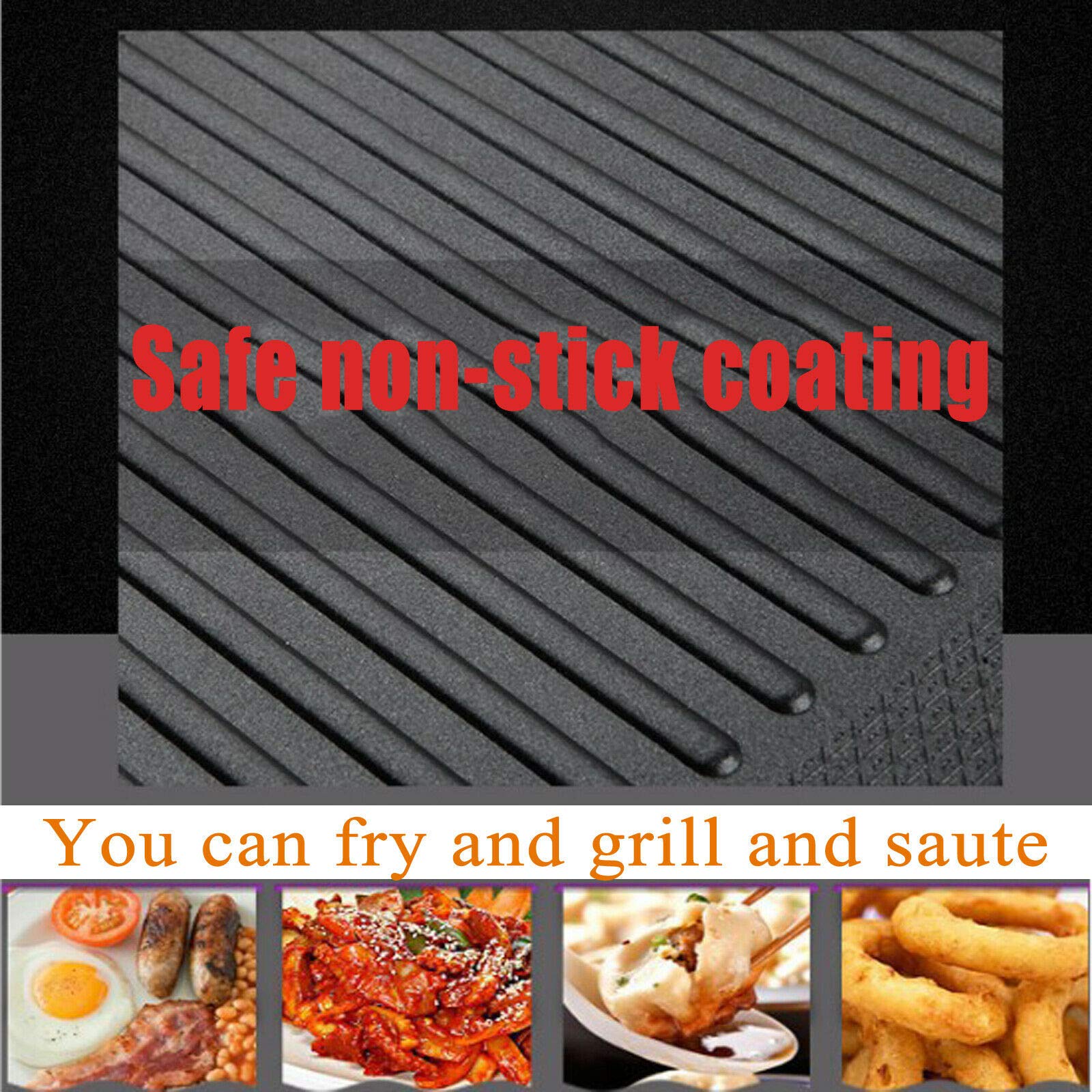 Parrilla eléctrica Teppanyaki, plancha for barbacoa de 1500 W, placa calefactora con revestimiento antiadherente y calentamiento rápido, for cocinar en el escritorio, for reuniones familiares, cenas,