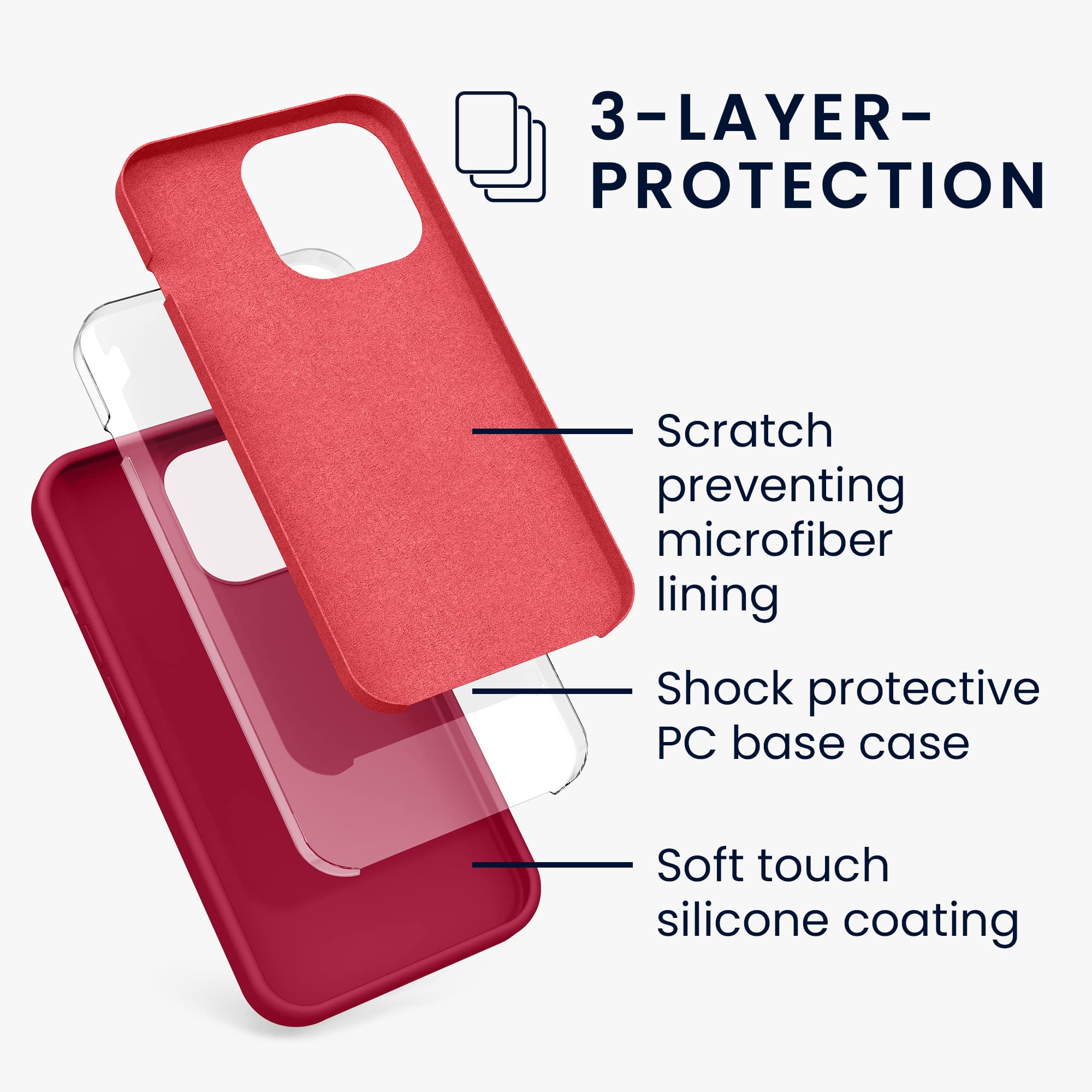kwmobile Cover per Google Pixel 8 Pro Custodia - Back Case per Smartphone in Silicone TPU - Protezione Gommata - red cherry