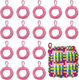 sourcing map Juego de 100 bucles de recambio para telar de agarradera, kit de repuesto para tejer, suministros en colores arcoíris para niñas, principiantes, manualidades, telar de tejido de 7
