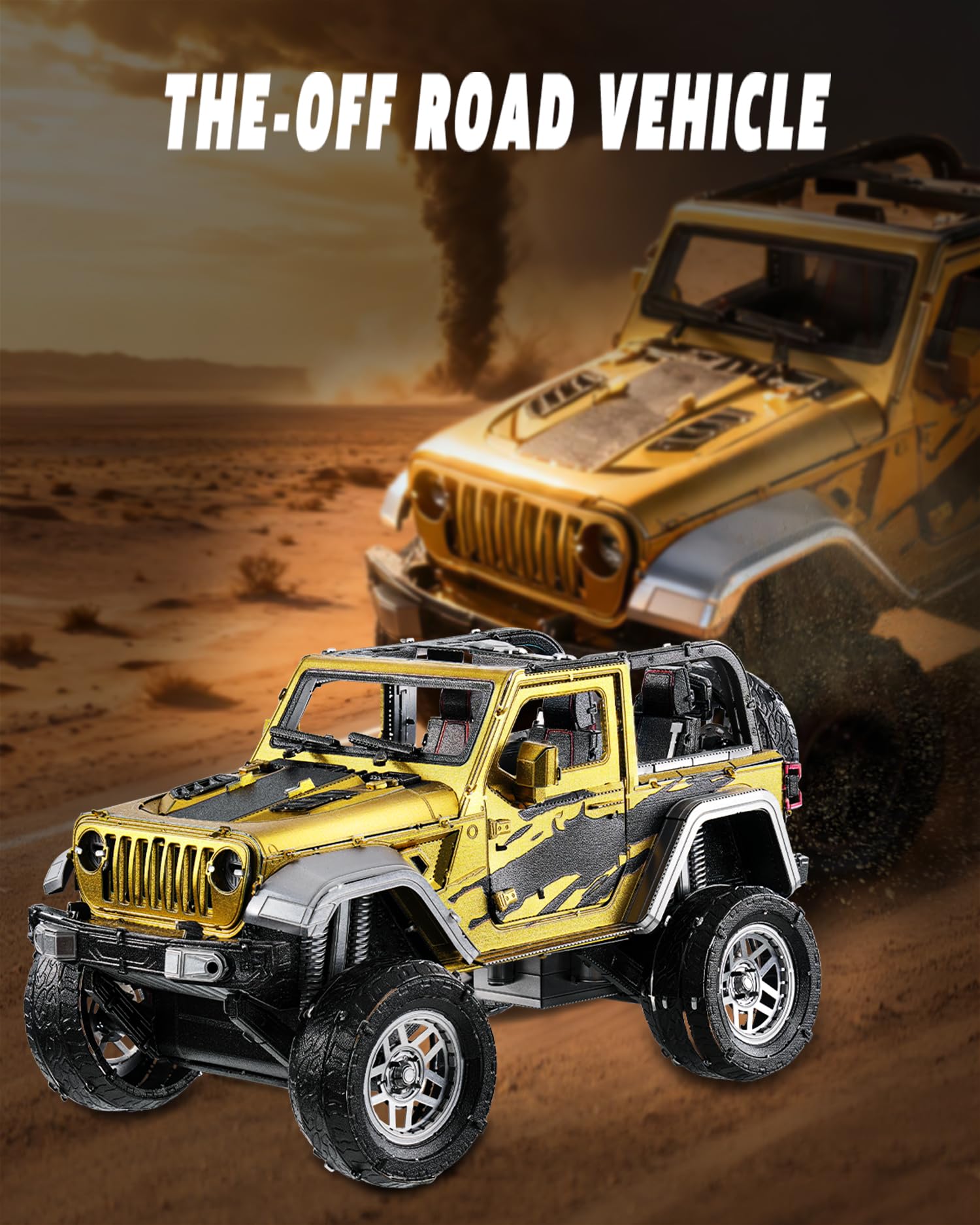 Piececool Metal 3D Puzzle Off-Road Vehicle, High difficulty Model Kits for Adults to Build 304 Stainless Steel - Image 2