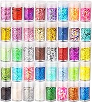 Ciyowta Holographic Chunky Glitter Set: 40 Vibrant Colors for Resin Crafts, Nails, Body Art, Epoxy & Tumblers