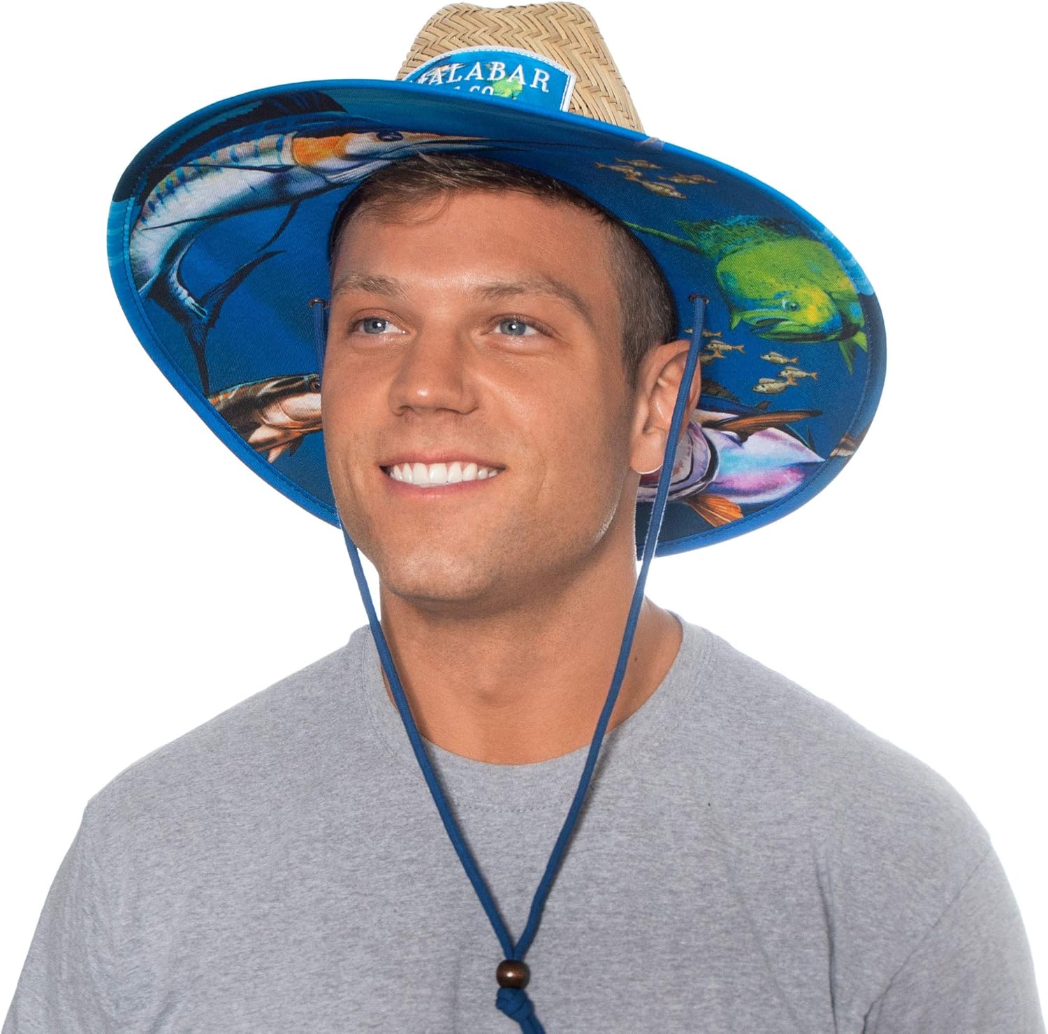 Straw hat with fabric lining Clearance