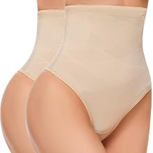 SIMIYA Thong Shapewear Tummy Control for Women High Waist Stay-Put Body Shaper Girdle Compression Stomach Shapewear Thong