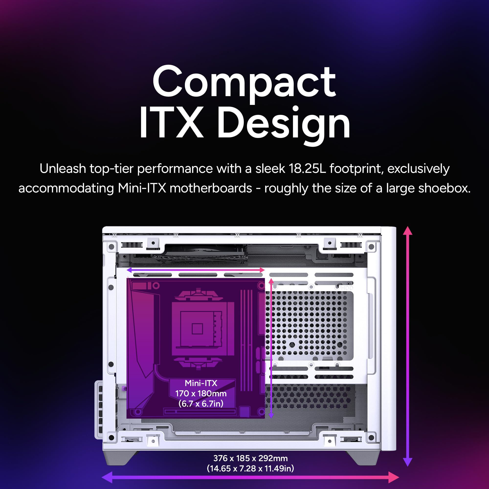 Cooler Master NR200 White SFF Small Form Factor Mini-ITX Case con Panel ventilado, GPU de Triple Ranura, sin Herramientas y accesibilidad de 360 Grados, sin Elevador PCI