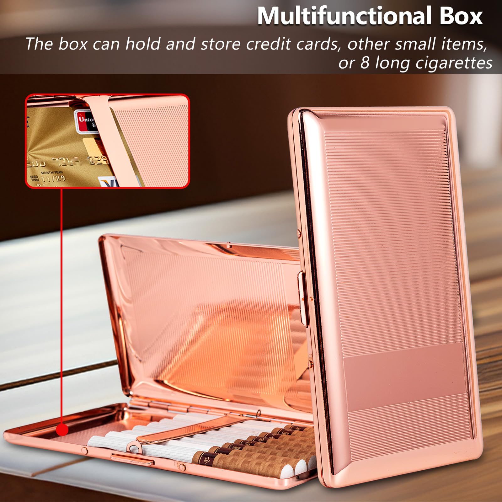 Beautiful Stylish Metal Ladies and Men's Cigarette Case,Holds 20pcs 120's Capri Cigarettes (Patterned Pink, 20pcs 120's): 10pcs 120's Rose