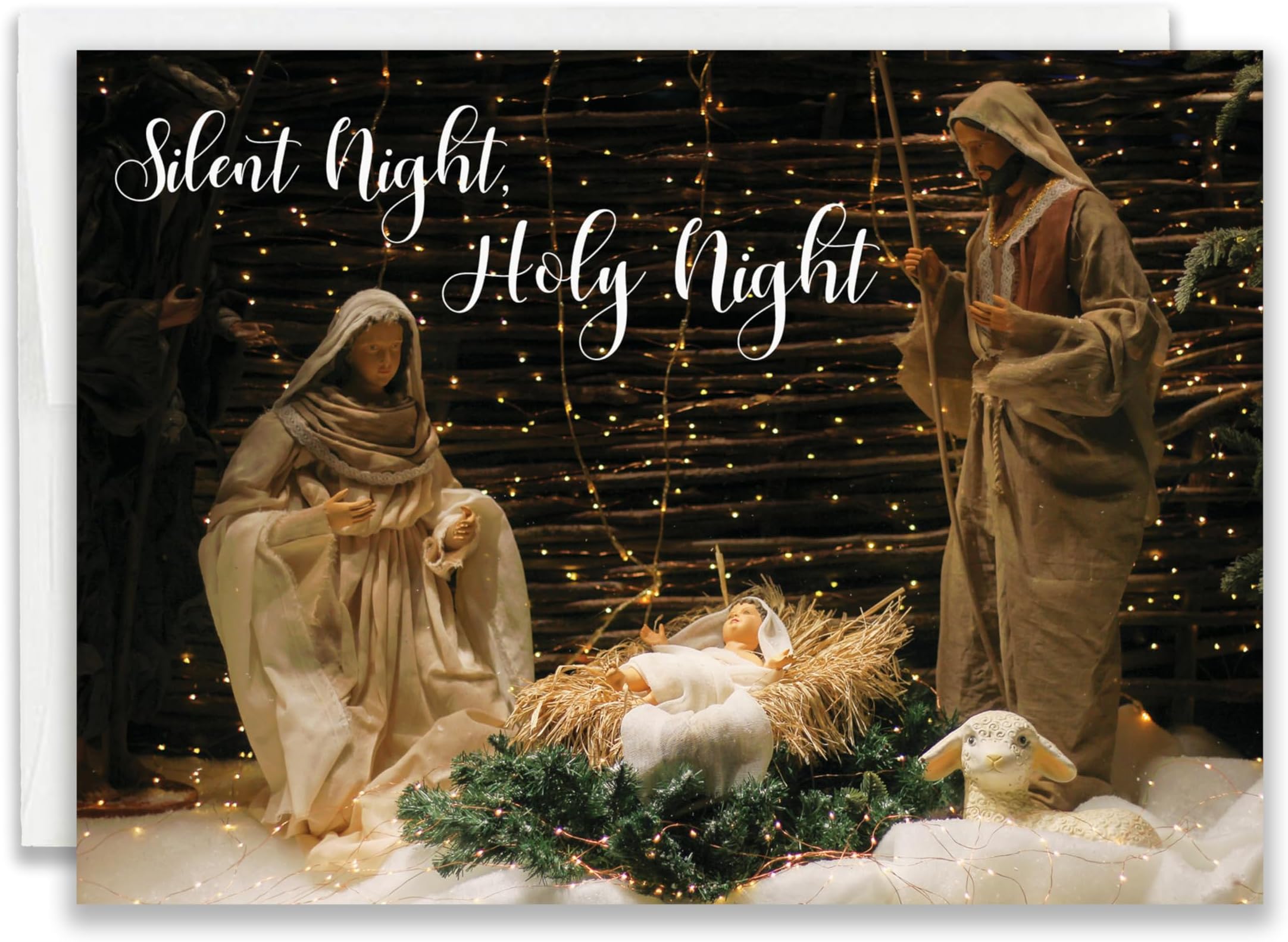 JBH Creations Religious Nativity Christmas Card with Scripture - Pack of 24