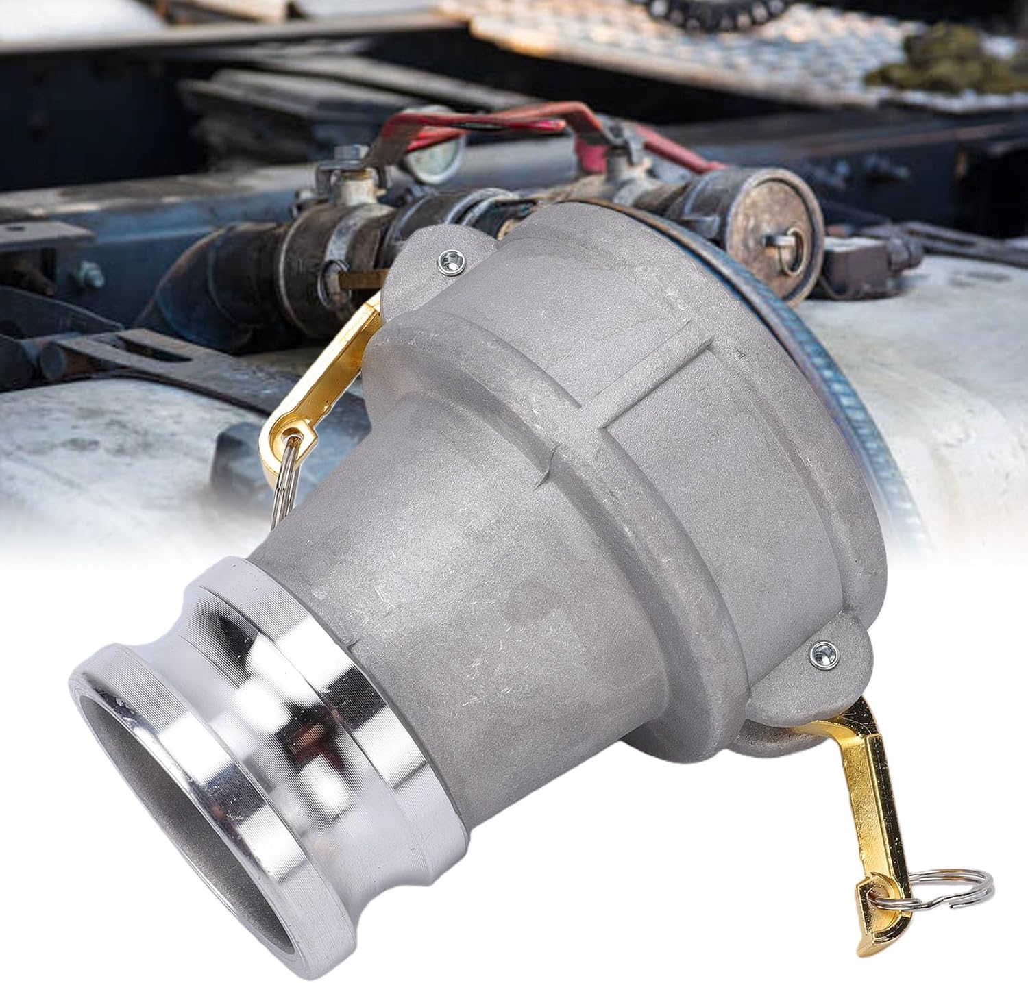 Zunate Aluminum Type DA Hose Fitting, Cam and Groove Coupling Reducer with 4 Inch Female Thread and 3 Inch Male Thread for Industrial Use