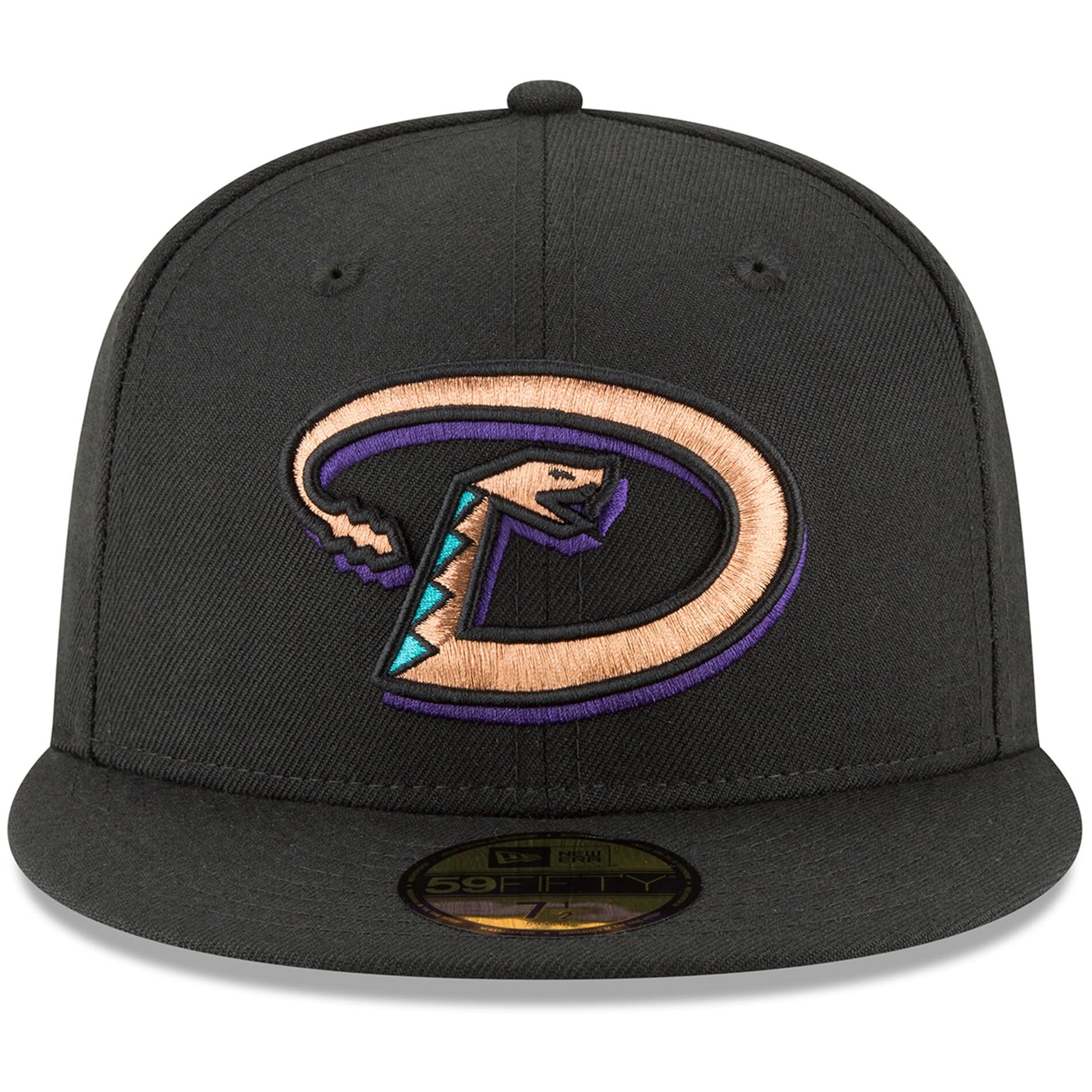 New Era MLB 59FIFTY Arizona Diamondbacks Black Team Color Cooperstown Authentic Collection Fitted On Field Baseball Cap Hat, Schwarz, 7 3/8