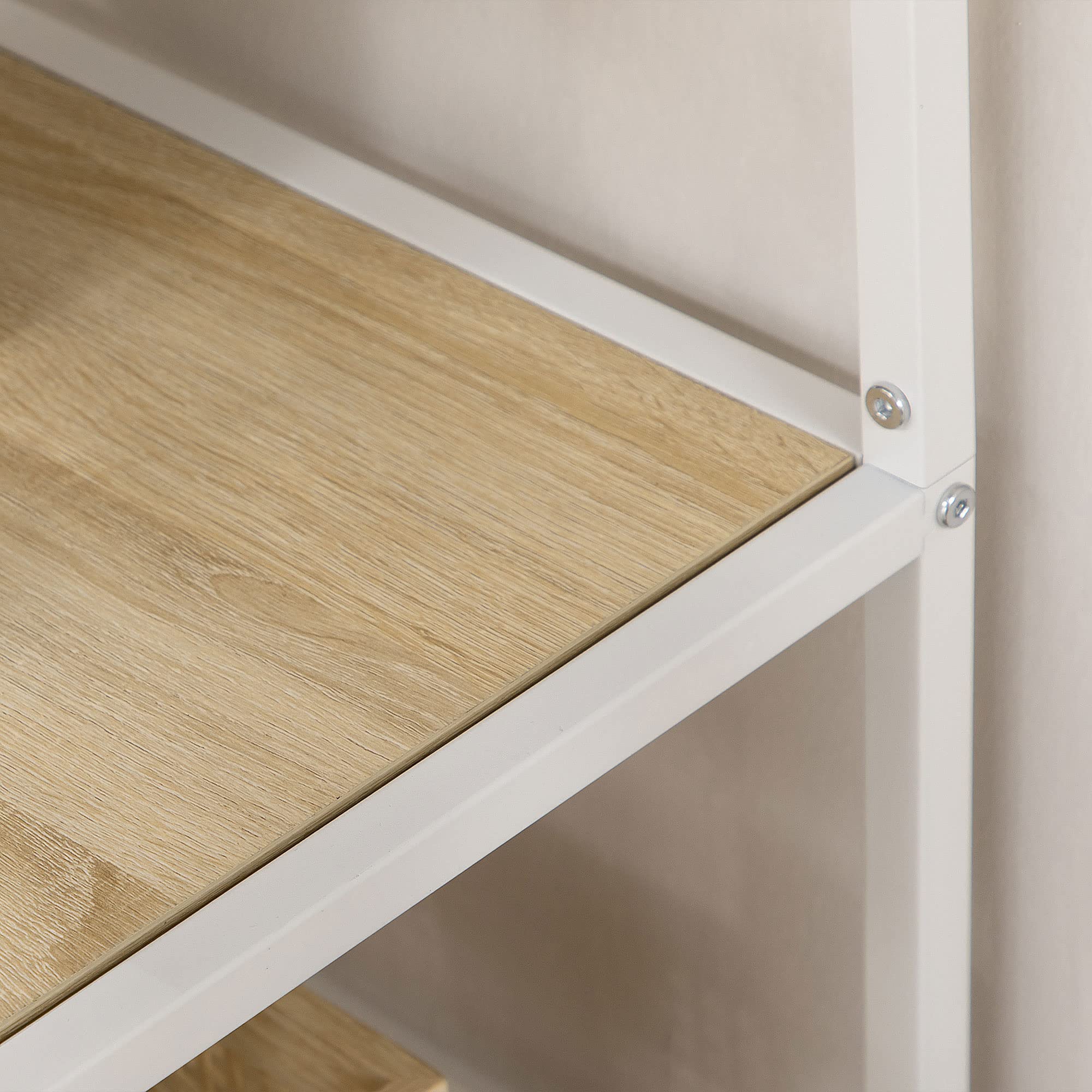 HOMCOM Estantería de Almacenamiento Industrial 83x34x180 cm Roble | Estantería para Salón, Librería, con Marco de Acero, para Oficina Estudio Cocina