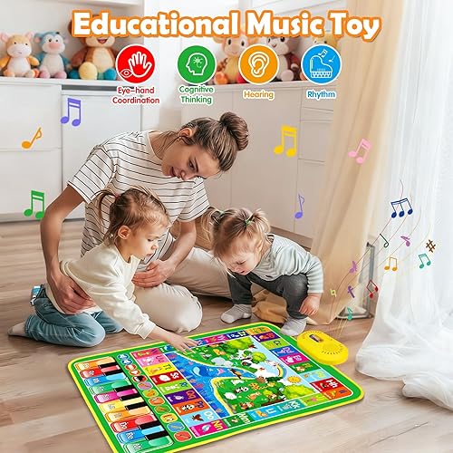 Miniatura 6 de Juguetes para bebés para niños de 1 año tapete de juego de música de piano de animales del alfabeto 3 en 1 - Juguetes para niños de 1 a 3 años,
