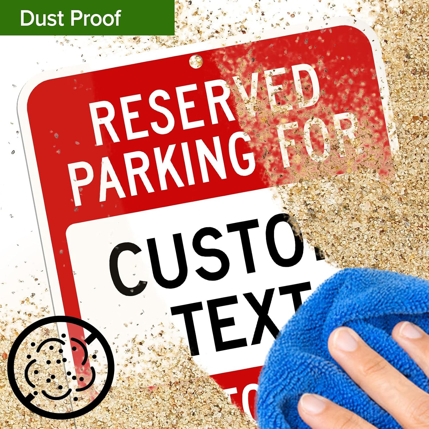 Custom No Parking Sign, Custom Reserved Parking Signs for Business, Violators Will Be Towed Away, 10x14 Inches, Rust Free .040 Aluminum, Fade Resistant, Made in USA by My Sign Center (Post Holes)