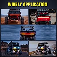 Vista 6 de Nilight - Tira de luz LED para plataforma trasera de 30 pulgadas de UTV, 204 LED, luces de freno ámbar, luces intermitentes rojas, compatible