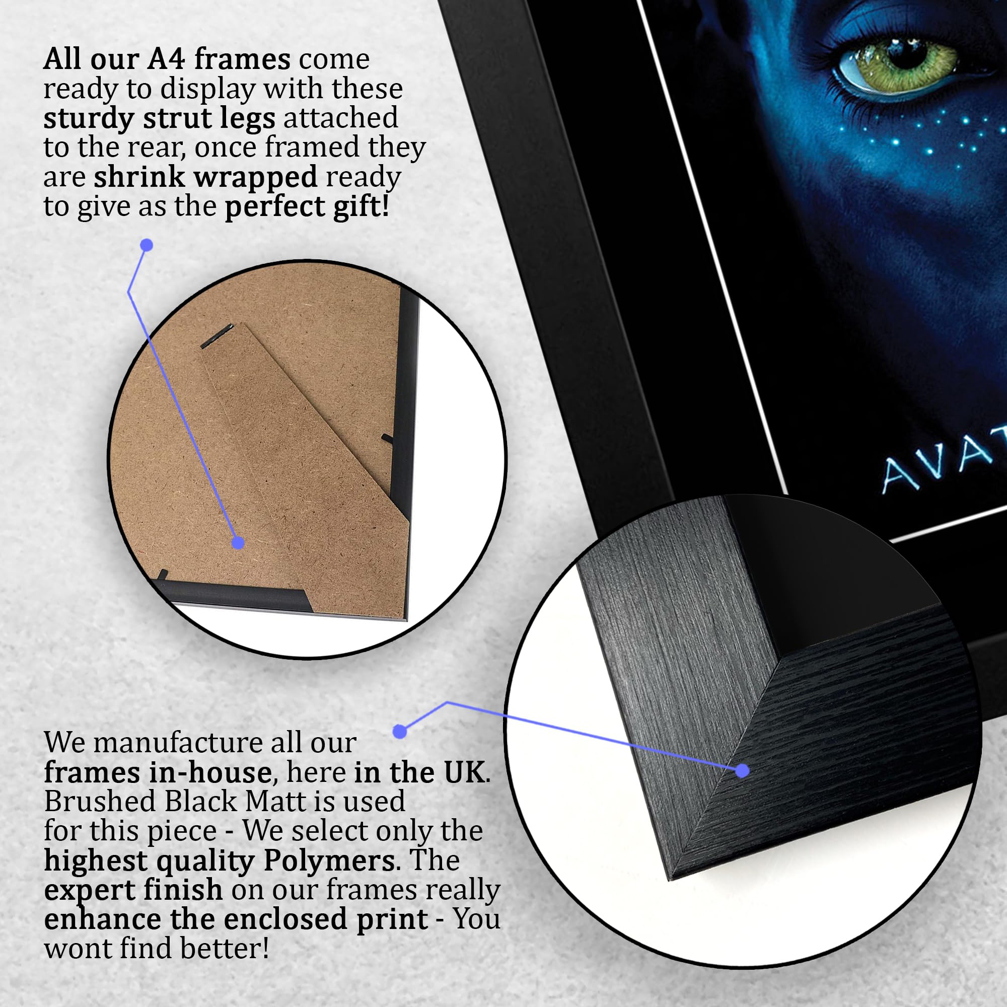 Avatar Película Póster Autógrafo A4 Enmarcado Memorabilia