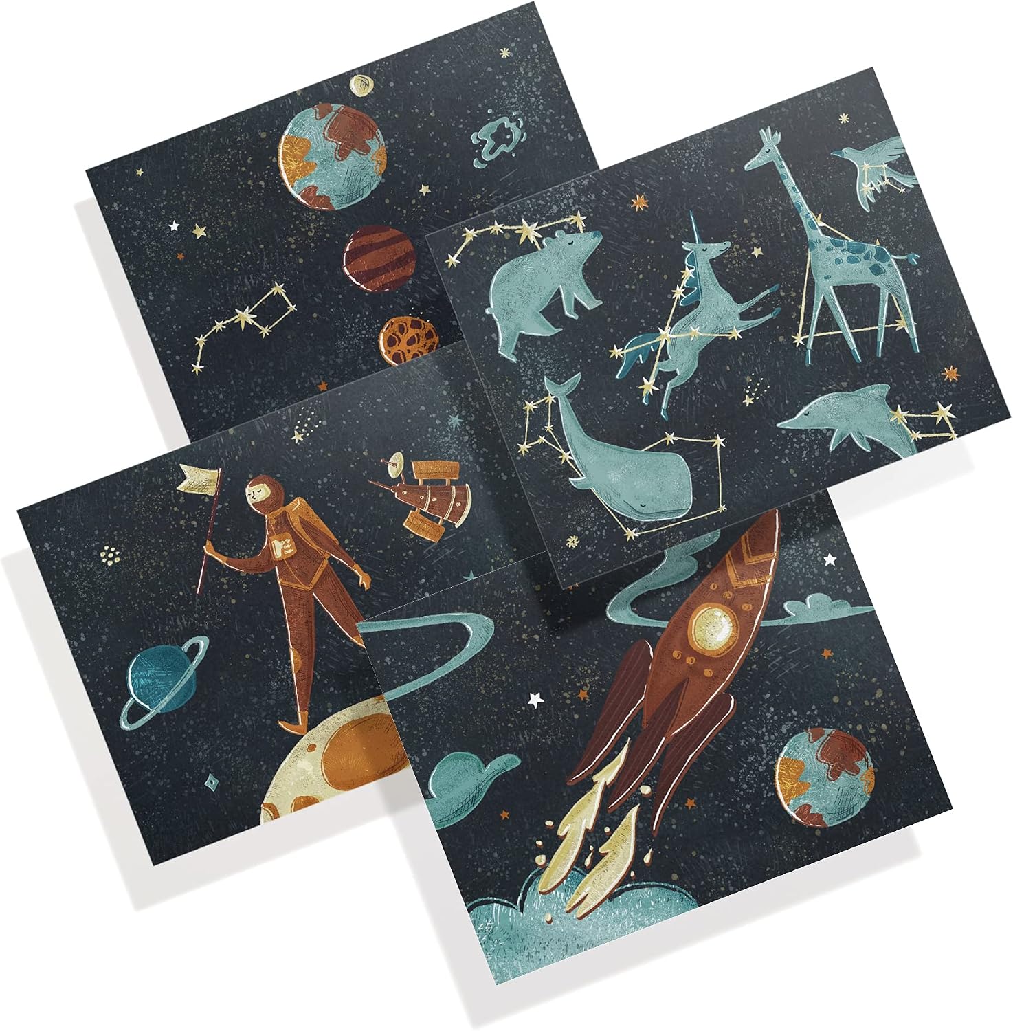 Twigs Juego De 12 Tarjetas De Notas Temáticas Espaciales Tarjetas De 
