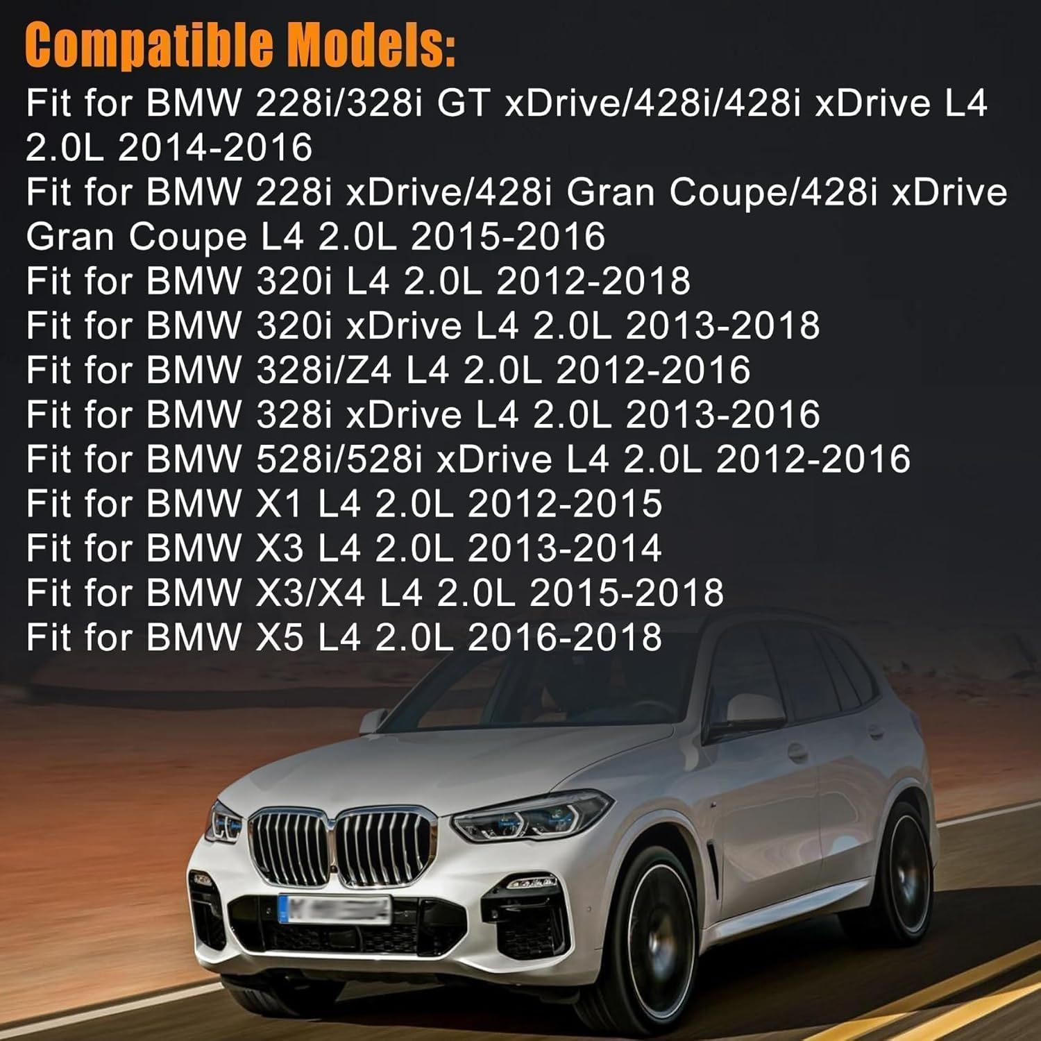 Turbocharger Coolant Line Kit for BMW F10 F22 F20 F30 X1 X3 X4 X5 Z4 N20 N26 125i 220i 320i 328i 420i 428i 520i 528i xDrive20i 2010-2018 11538663516 11538663517 11428626652 11428626653