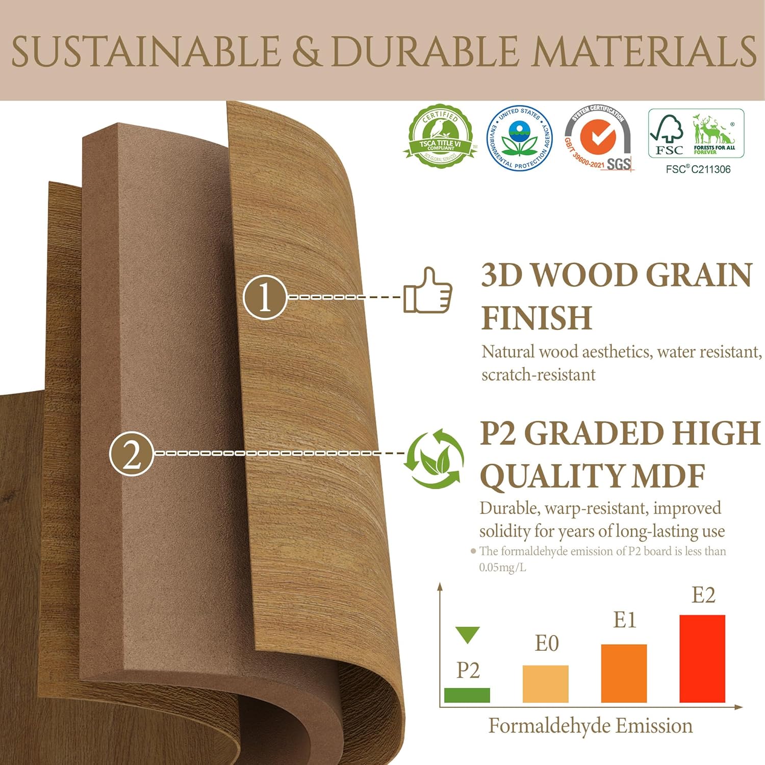 Yechen Buffet Cabinet with Storage, 55" Accent Sideboard Modern Credenza with Doors & Adjustable Shelves Fluted Media Console Wood Coffee Bar Table for Living Kitchen Dining Room