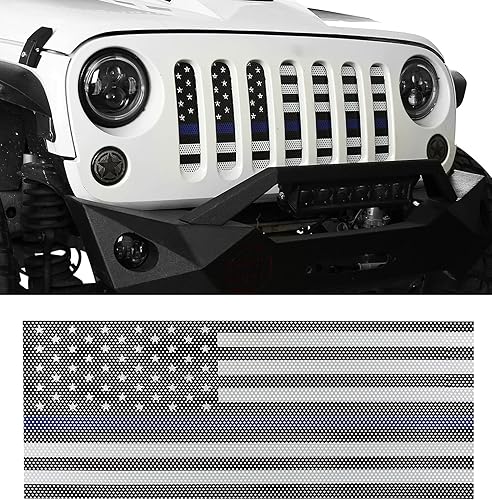 Hooke Road Deflector de rejilla de malla compatible con Jeep JK Wrangler 2007-2018
