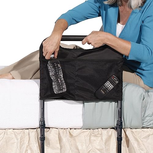 Miniatura 5 de Able Life - Barandilla de cama resistente, barra de cama ajustable con patas de apoyo para prevención de caídas, riel de mesita de noche con bolsa