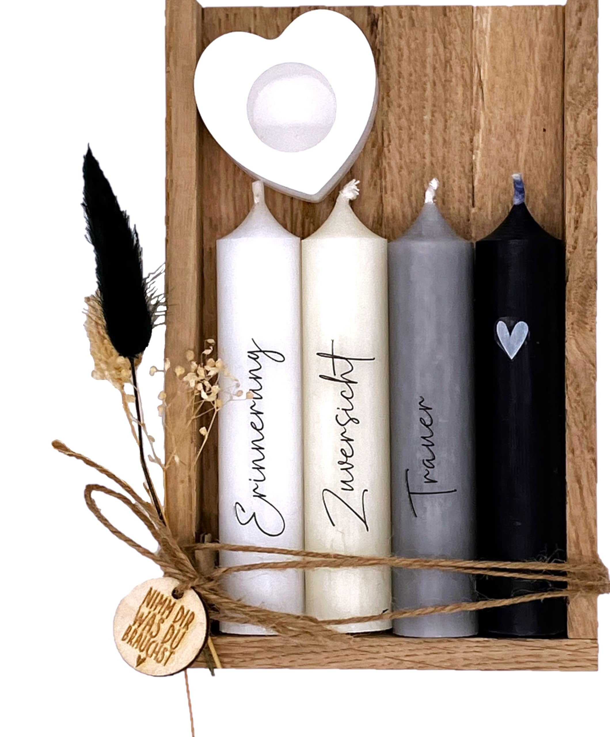 Trauergeschenk * Nimm dir was du brauchst * Kerzen * Trauergeschenke von Herzen * Trauerkerze * Beerdigung * Andenken an Verstorbene * Trost Geschenk * Erinnerungslicht * Trockenblumen
