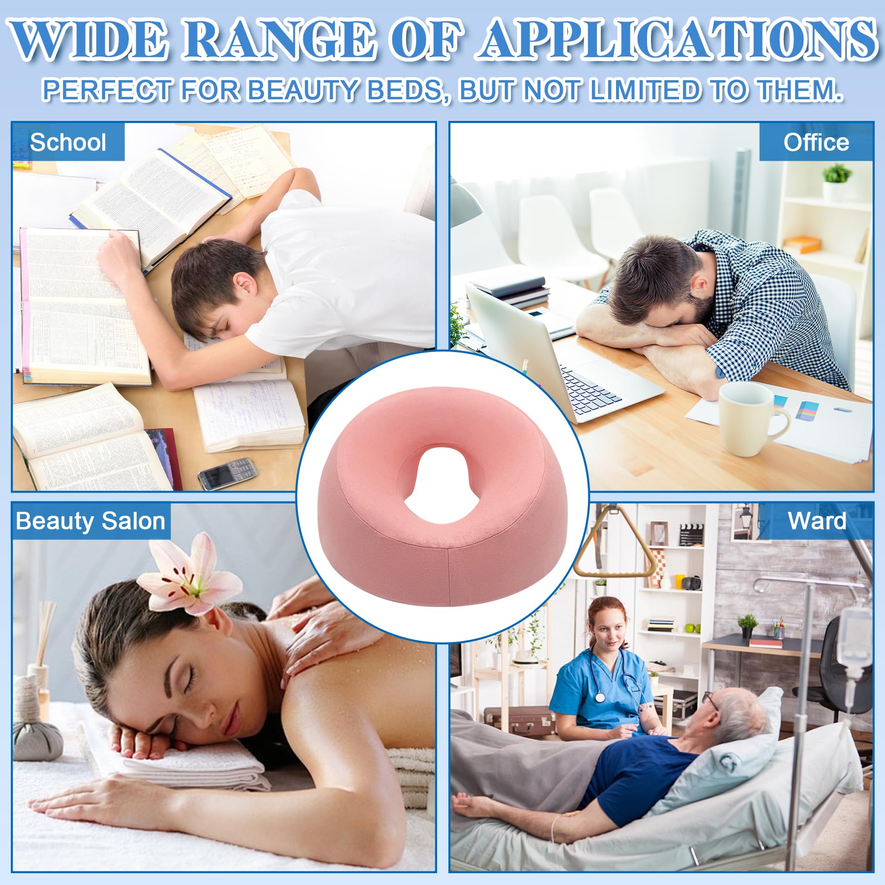 TZEKING Reposacabezas de Masaje para Cama,Almohada de Masaje Boca Abajo,Almohada De Masaje Facial,cojín de relajación Facial,reposacabezas de Cama de Masaje,Almohada Propensa A Masaje,para SPA,Salón