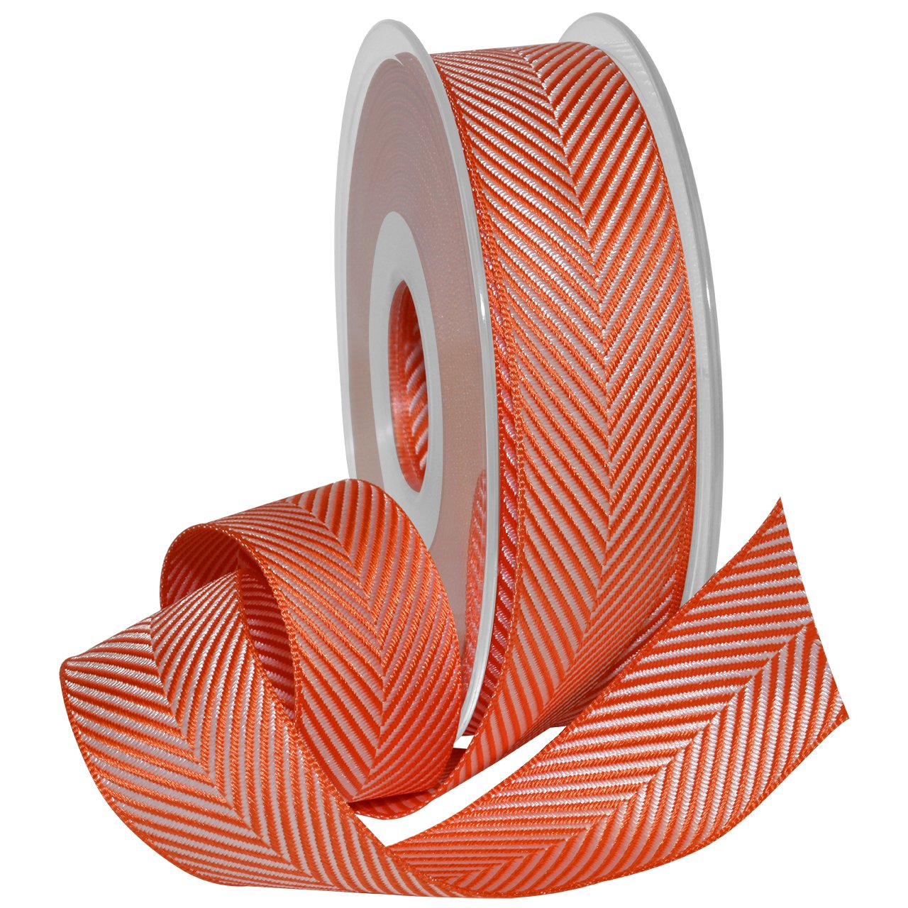 Ruban à chevrons en polyester orange 2,5 cm x 5 m Morex pour couture et loisirs créatifs