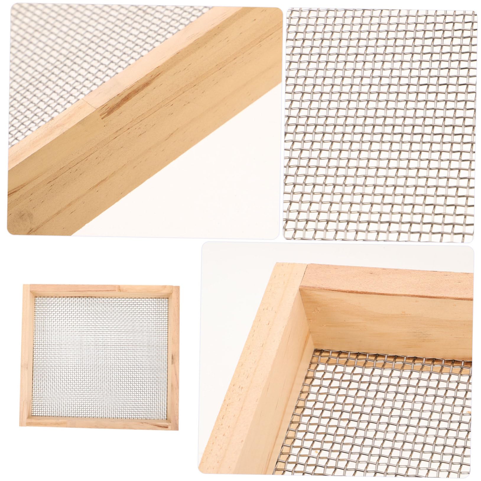 Milisten Tamis à Terre pour Jardin Acier Inoxydable avec Maille Bois pour Cailloux Terre Et Compost Outil De Jardinage
