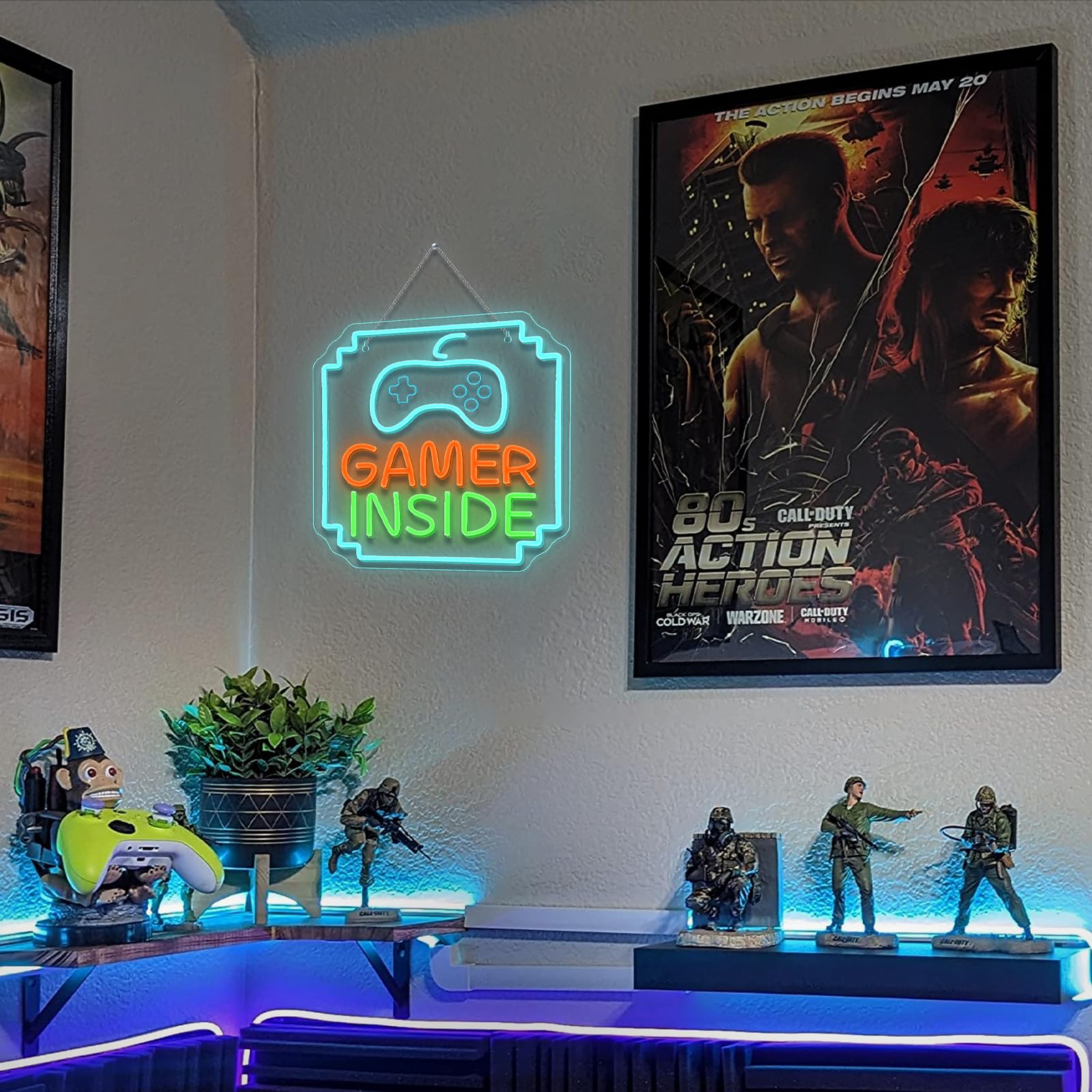 Gamer Inside Neon Sign Game Controller LED Segno per la decorazione della stanza da gioco I migliori regali per i giocatori per ragazzi Gioco per bambini Insegna al neon per Teen Boy Room Decor