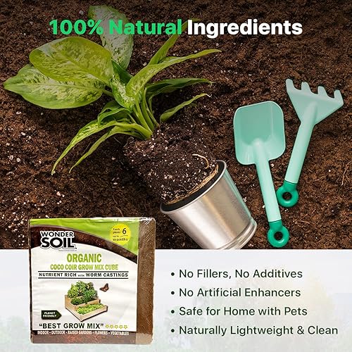 Miniatura 7 de WONDER SOIL (72 cuartos de galón) el único coco comprimido listo para plantar completamente cargado con nutrientes Ladrillo de coco