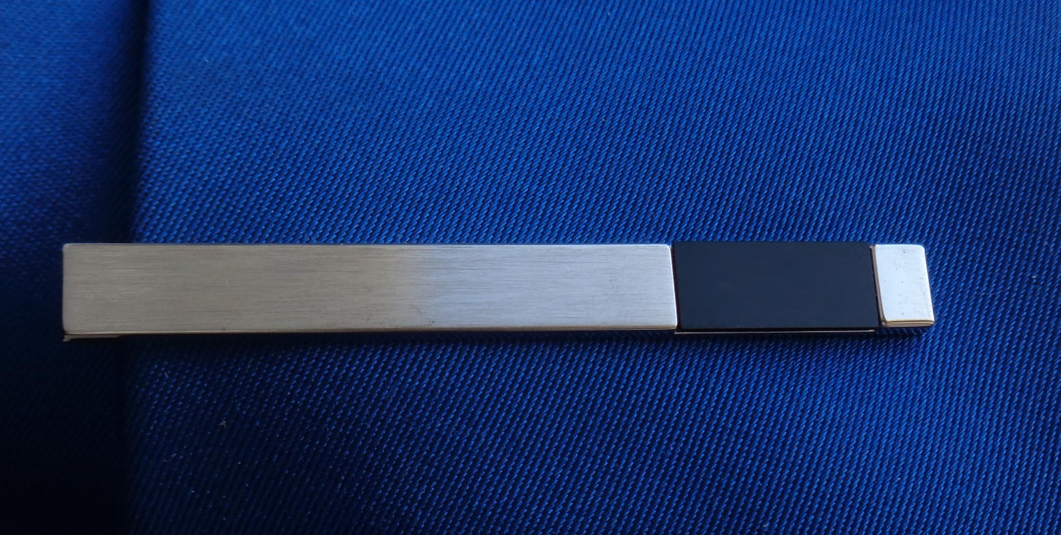 925er Silber Krawattenhalter Krawattenschieber mit Onyx überwiegend matt - kleiner Part glanzpoliert m.i. Germany + Exlusivbox