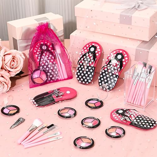 Miniatura 3 de 12 juegos de maquillaje para niñas, suministros de fiesta de spa para niñas, juego de cosméticos de maquillaje, regalos de cumpleaños, regalos de