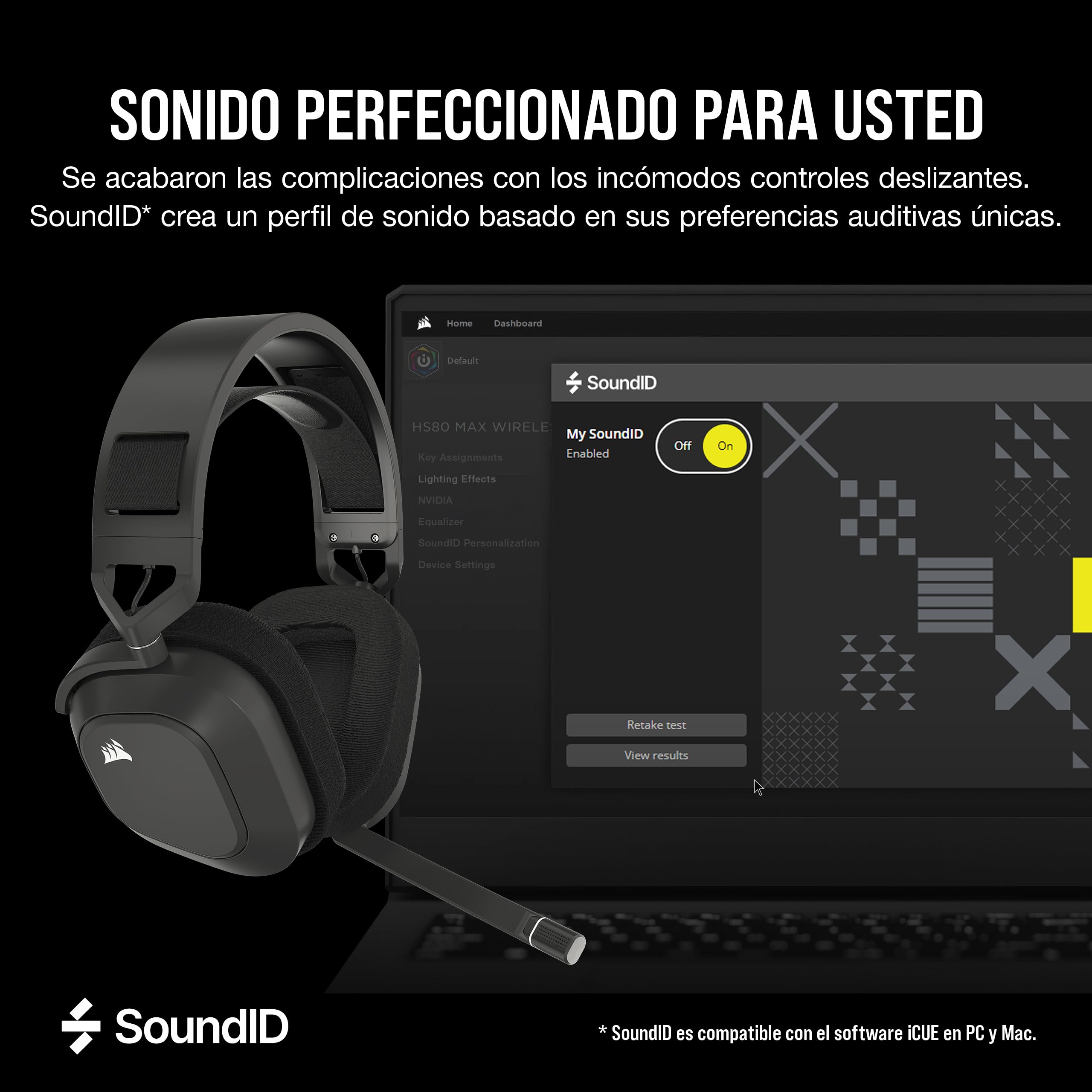 Corsair HS80 MAX Wireless Auriculares para Juegos Multiplataforma con Bluetooth – Dolby Atmos – Micrófono de Calidad Broadcast – Compatible con iCUE – PC, Mac, PS5, PS4, Switch, Móvil – Gris Acero