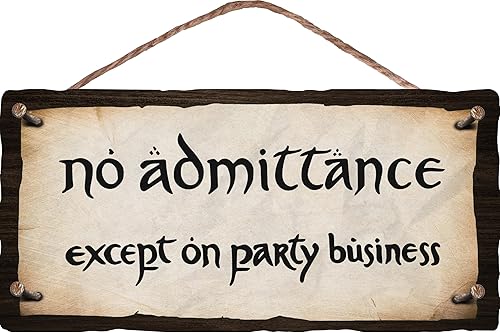 flinelife No Admittance Except on Party Business Wood Sign, 12x6,
