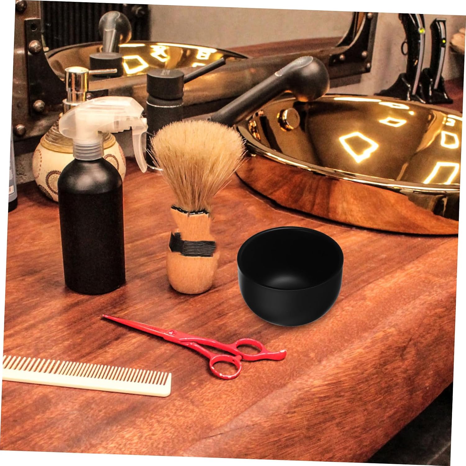 CALLARON Stainless Steel Shaving Bowl Mens Shaving Soap Bowl Shave Brush Holder