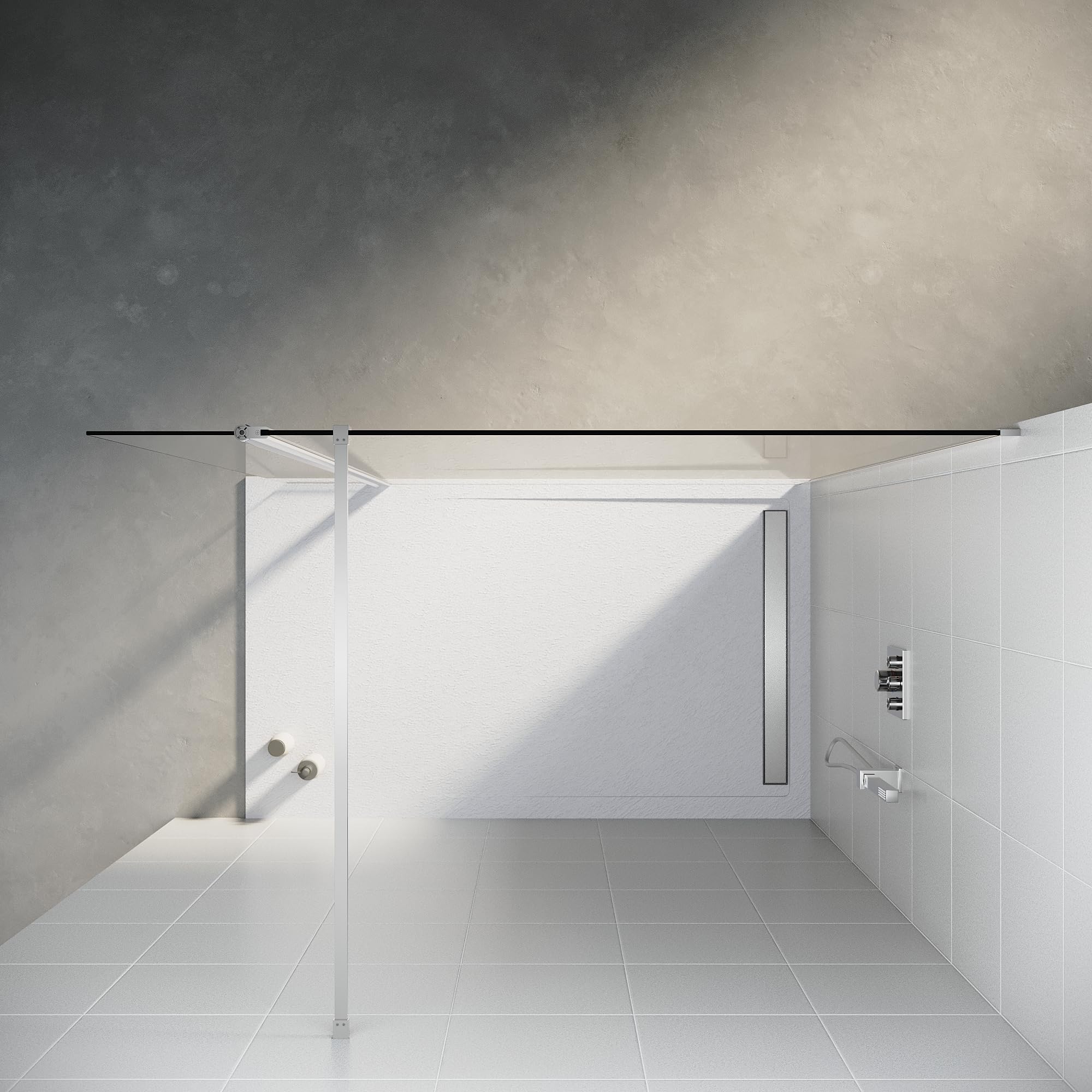 SONNI Ścianka prysznicowa 70 x 200 cm walk prysznic z 30 cm część boczna ścianka prysznicowa 8 mm Easy-clean Nano szklana kabina prysznicowa
