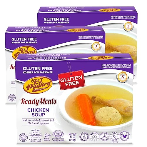 Miniatura 10 de KJ Poultry Kosher para la Pascua sin gluten, sopa de pollo con bolas de matzah no Gebrokts (paquete de 2) preparado para entrada totalmente cocida,