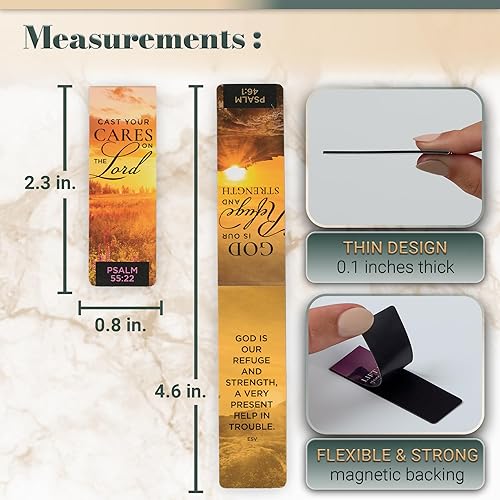 Miniatura 161 de Christian Art Gifts - Conjunto de marcapáginas magnéticos Lift Up Your Hands, 6 unidades Escénica #1