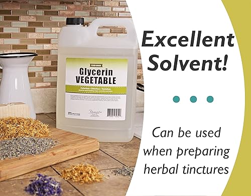 Miniatura 4 de glicerina vegetal  medio Galón (64 onzas) Natural, Kosher, grado de USP  Calidad Premium, excelentes cualidades Emolientes, increíbles beneficios